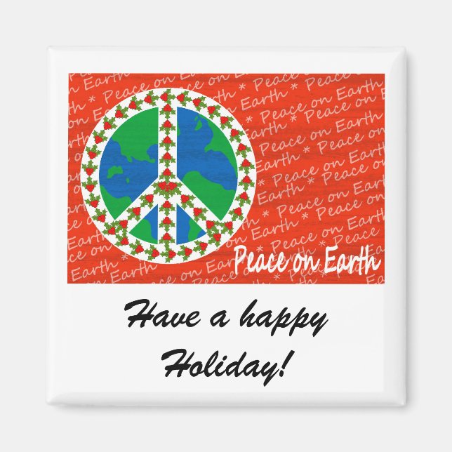 Aimant La paix sur Terre Noël (Devant)