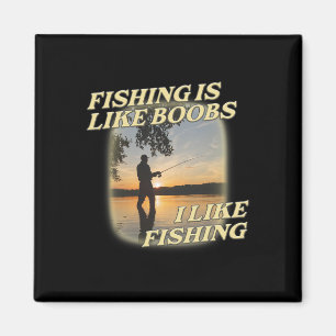 Aimant La pêche est comme les seins j'aime la pêche à la