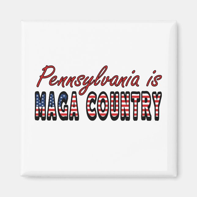 Aimant La Pennsylvanie est MAGA Pays Trump Trucker Hat (Devant)