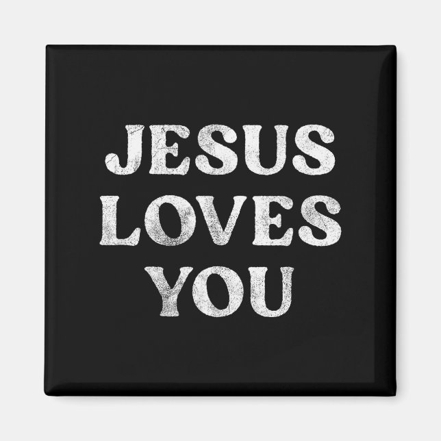 Aimant La phrase Jésus t'aime sur un  (Devant)