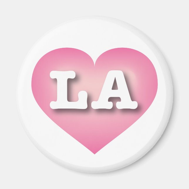 Aimant LA Pink Fade Heart - J'aime LA (Devant)