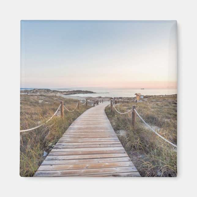 Aimant La plage d'Es Pujols à Dawn (Devant)