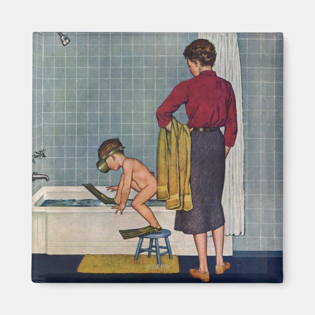 Aimant La plongée dans le bain à remous (Devant)