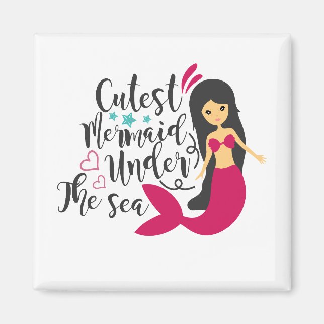 Aimant La plus mignonne sirène sous la mer (Devant)