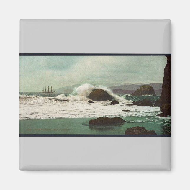 Aimant La Porte d'Or, le classique Photochrom de San Fran (Devant)