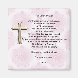 Aimant La prière du Seigneur (rose)