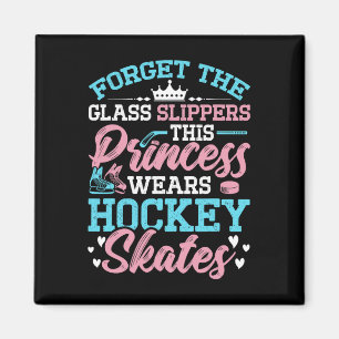 Aimant La princesse porte des patins de hockey amant de h