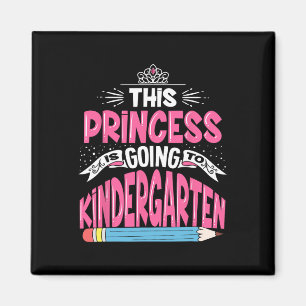 Aimant La Princesse Va À La Maternelle Fille Revenir À Te
