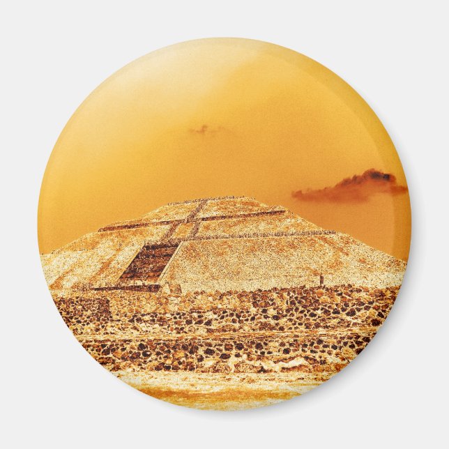 Aimant La pyramide du soleil du Mexique (Devant)