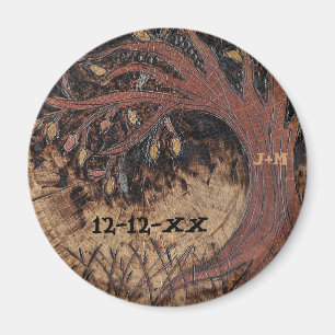 Aimant La pyrographie des arbres rustiques sauvent la fav