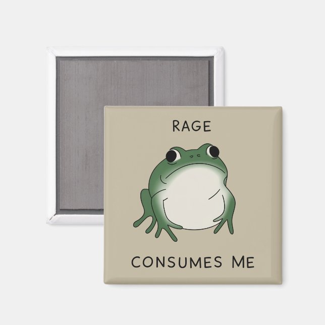 Aimant La rage me consume Mème de l'étang de grenouilles  (Recto/Verso)