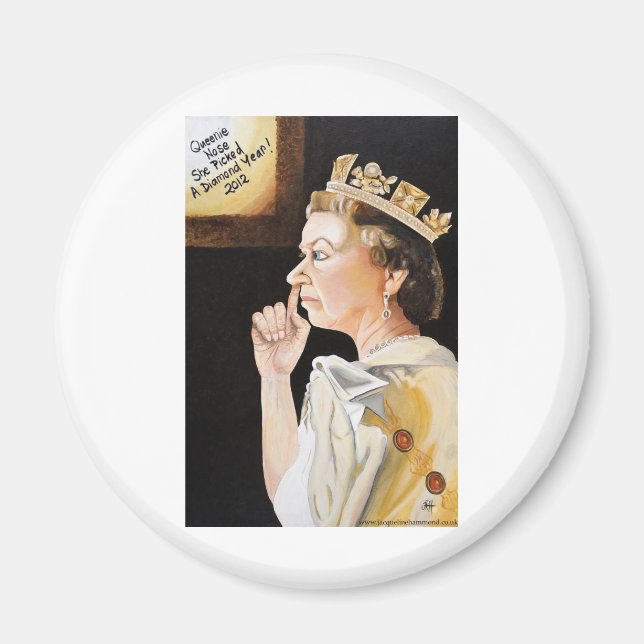 Aimant La reine "nez" elle a choisi une année diamant. (Devant)