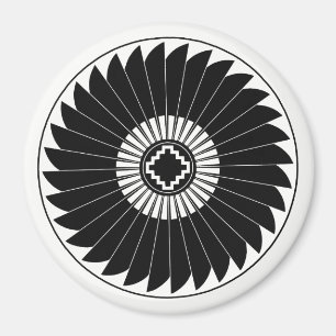 Aimant La roue de plume, conception de poterie de Mimbres