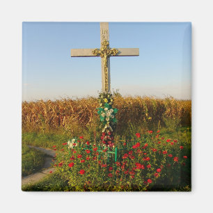 Aimant La Roumanie, crucifix, tombeau de bord de la route