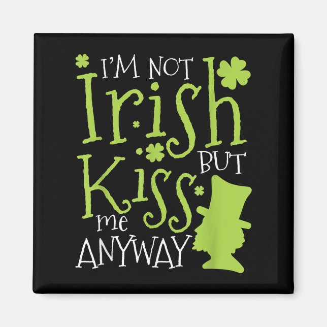 Aimant la Saint-Patrick Je ne suis pas Irlandais mais emb (Devant)