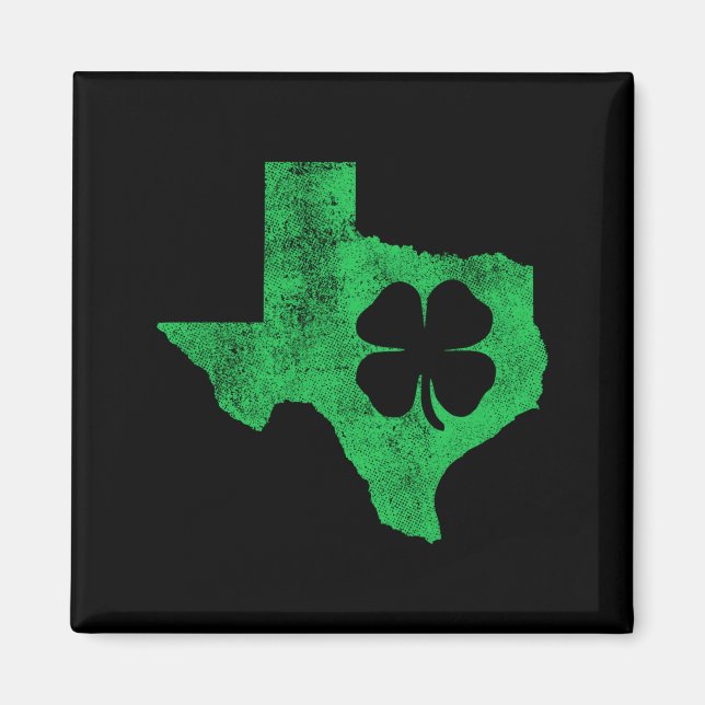 Aimant La Saint-Patrick Tx Texas Shamrock Vert Irlandais  (Devant)
