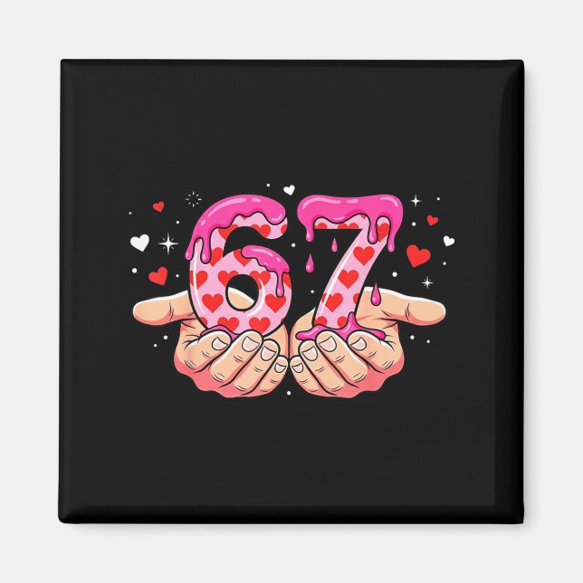 Aimant La Saint-Valentin 67 cœurs six sept mème amour mig (Devant)