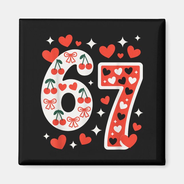 Aimant La Saint-Valentin 67 Meme Rempli de Cœurs Drôle S (Devant)