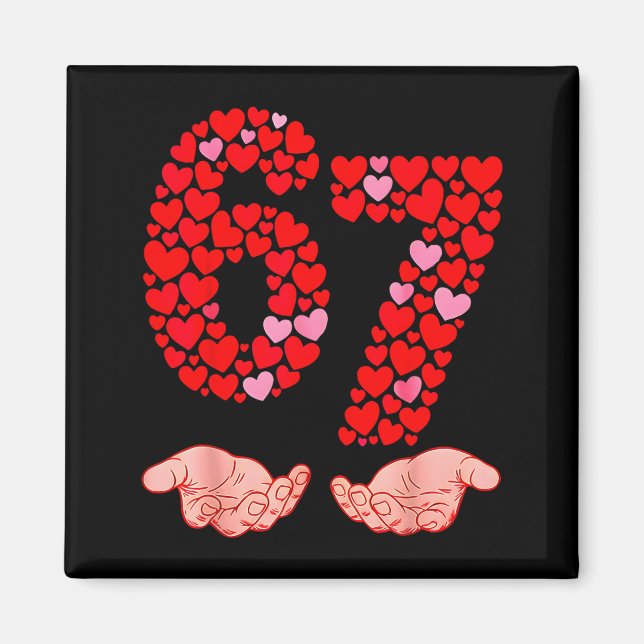 Aimant La Saint-Valentin 67 Meme Rempli De Cœurs Drôle S (Devant)