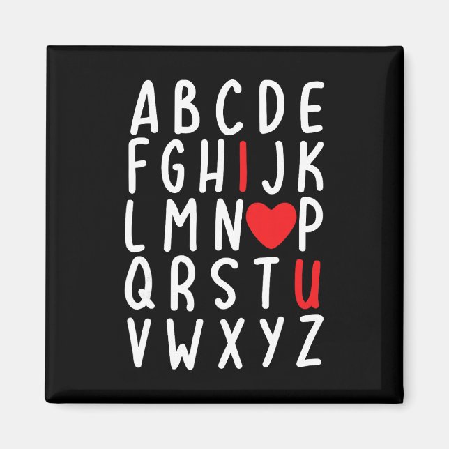 Aimant La Saint-Valentin Abc Je T'Aime Coeur Enseignant E (Devant)