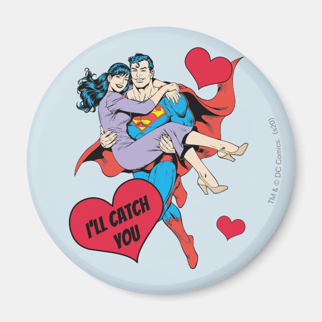 Aimant La Saint-Valentin Superman | Je vais vous attraper (Devant)