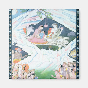 Aimant La Sainte Famille de Shiva et Parvati