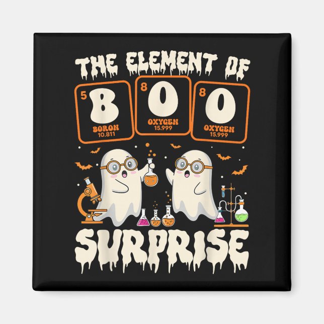 Aimant La science d'Halloween Fantôme Professeur L'élémen (Devant)