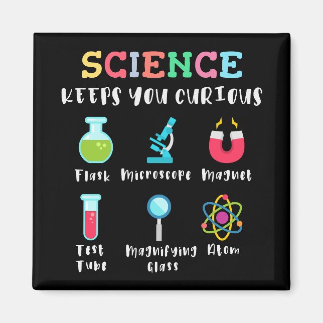 Aimant La science vous garde curieux (Devant)