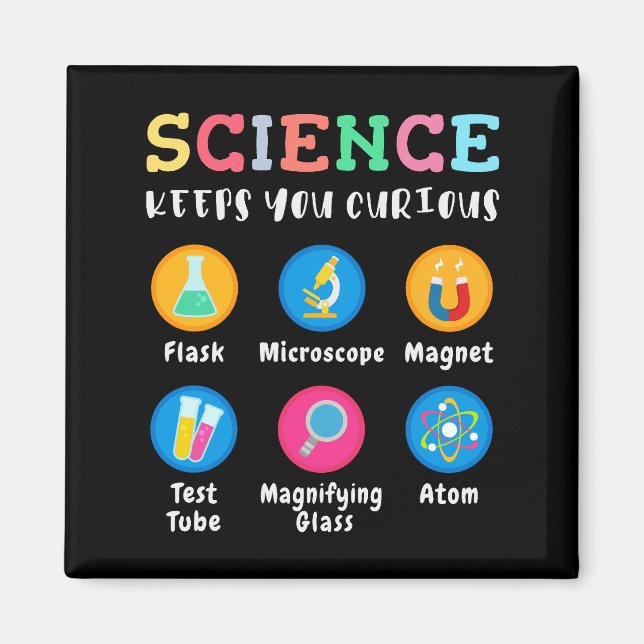 Aimant La science vous garde curieux (Devant)