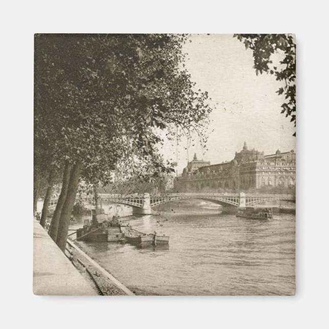 Aimant La Seine, Paris, France Vintage (Devant)
