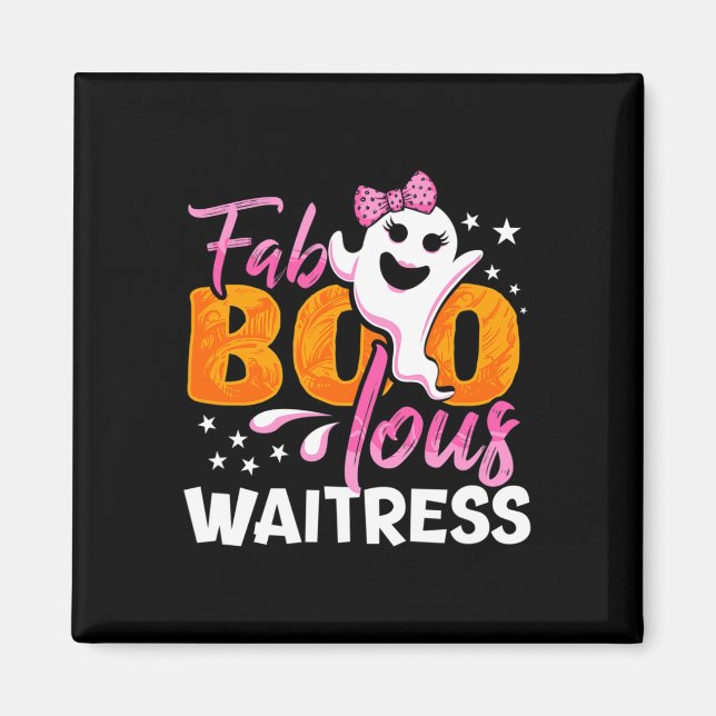 Aimant La serveuse Halloween femmes Fab Boo Lous (Devant)
