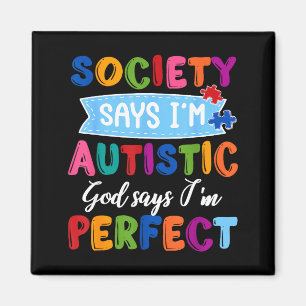 Aimant La société dit autiste dieu casse-tête de sensibil