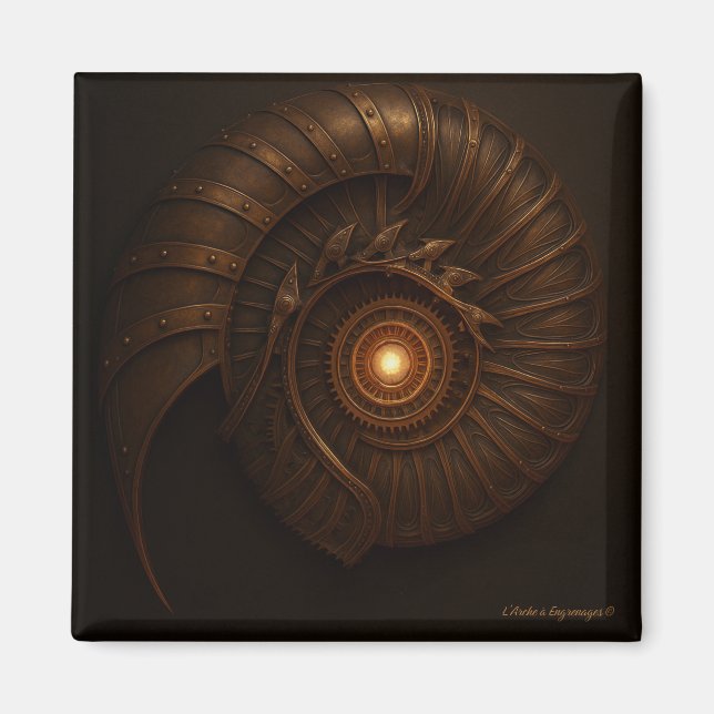 Aimant La Spirale de l’Aube – Artefact steampunk -  (Devant)