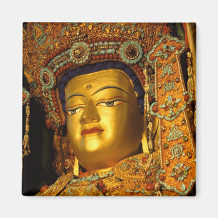 Aimant La statue gildée de Bouddha Jowo, temple de Jokhan