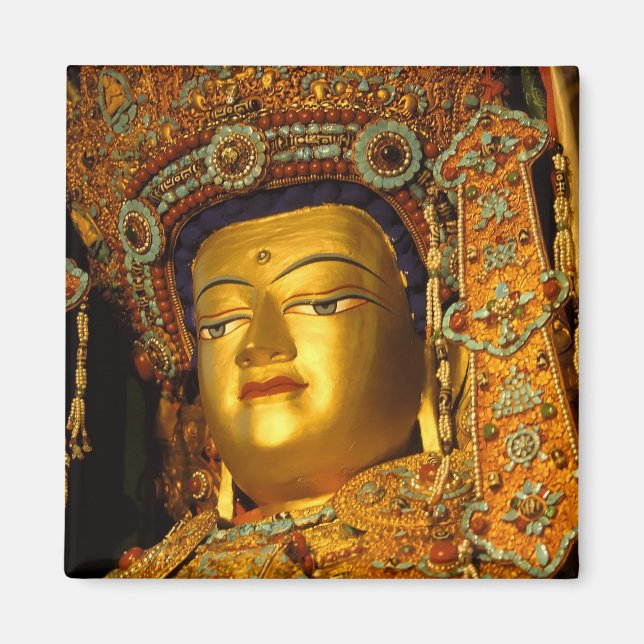 Aimant La statue gildée de Bouddha Jowo, temple de Jokhan (Devant)