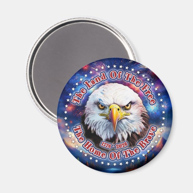 Aimant La Terre Des Hommes Libres Feu D'artifice Aigle Br (Recto/Verso)