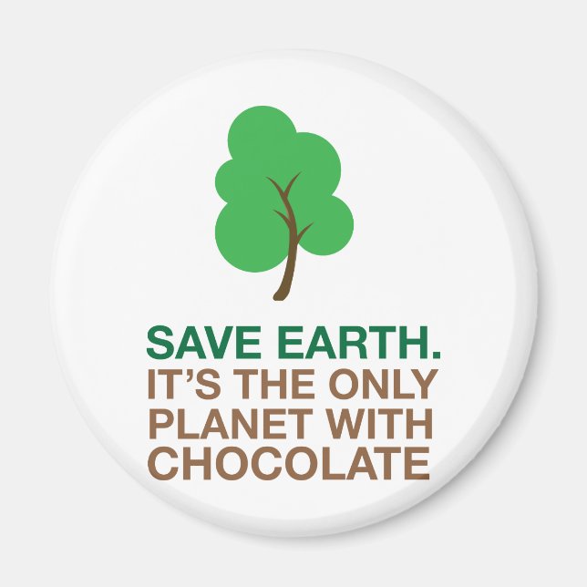 Aimant La Terre, La Seule Planète Au Chocolat (Devant)