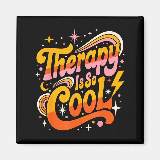 Aimant La thérapie est cool mentalité saine positive (Devant)