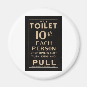 Aimant La toilette vintage de salaire signent dedans le