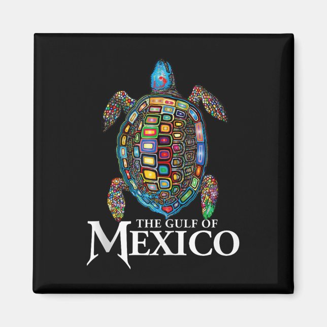 Aimant La Tortue De Mer Graphique Golfe Du Mexique N'Oubl (Devant)