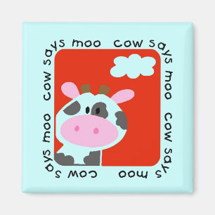 Aimant La vache indique des T-shirts et des cadeaux de MO