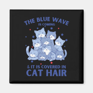 Aimant La Vague Bleue Arrive Et Elle Est Couverte De Chat