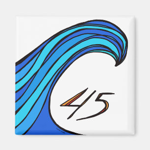 Aimant La vague bleue au-dessus de 45 Carrés