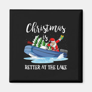 Aimant La vie de Noël est meilleure au bateau de lac amat