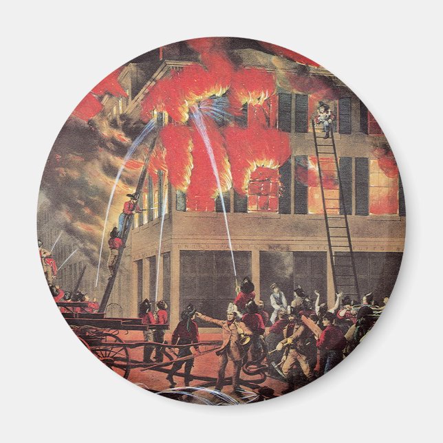 Aimant La vie d'un pompier, d'une entreprise Vintage (Devant)