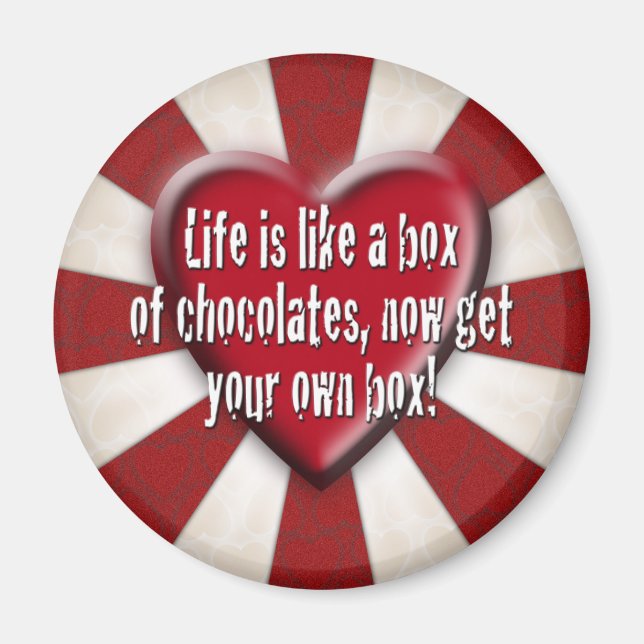 Aimant La vie est comme une boîte de chocolats (Devant)