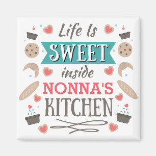 Aimant La vie est la cuisine de Nonna intérieur doux