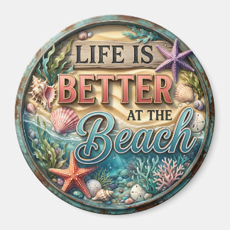 Aimant La vie est meilleure à la plage