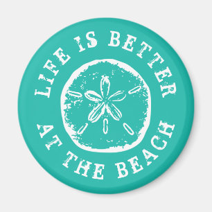 Aimant La vie est meilleure à la plage vintage dollar de