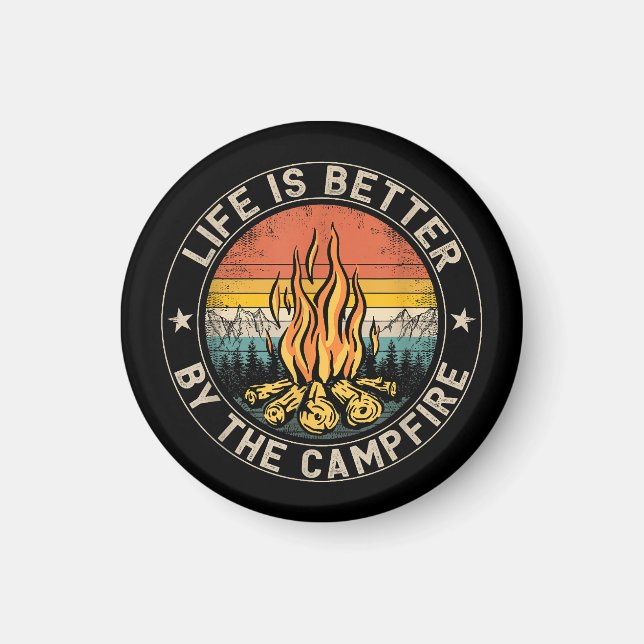 Aimant La vie est meilleure au feu de camp Camping Feu de (Devant)